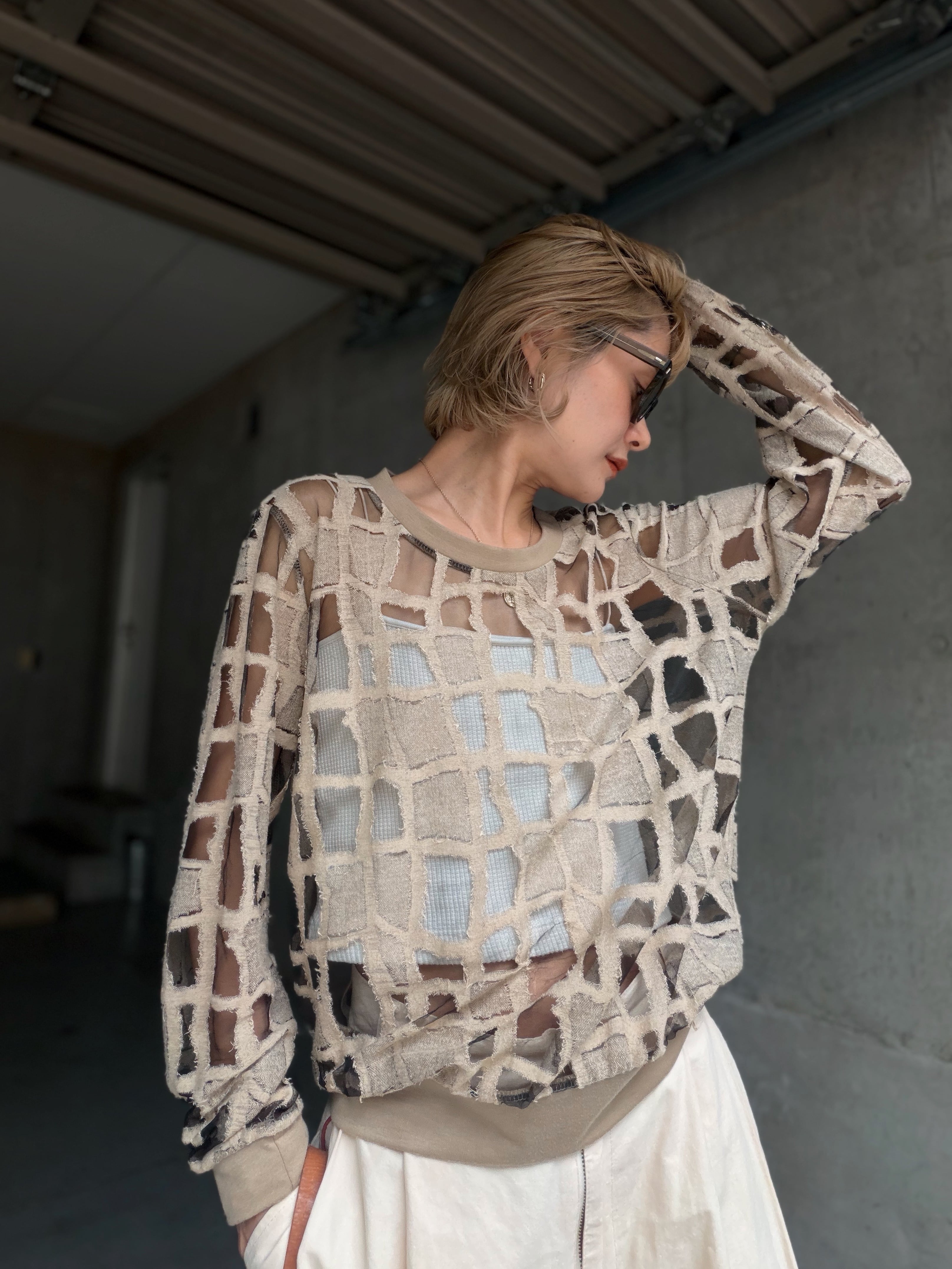 (CS2344)Openwork pullover