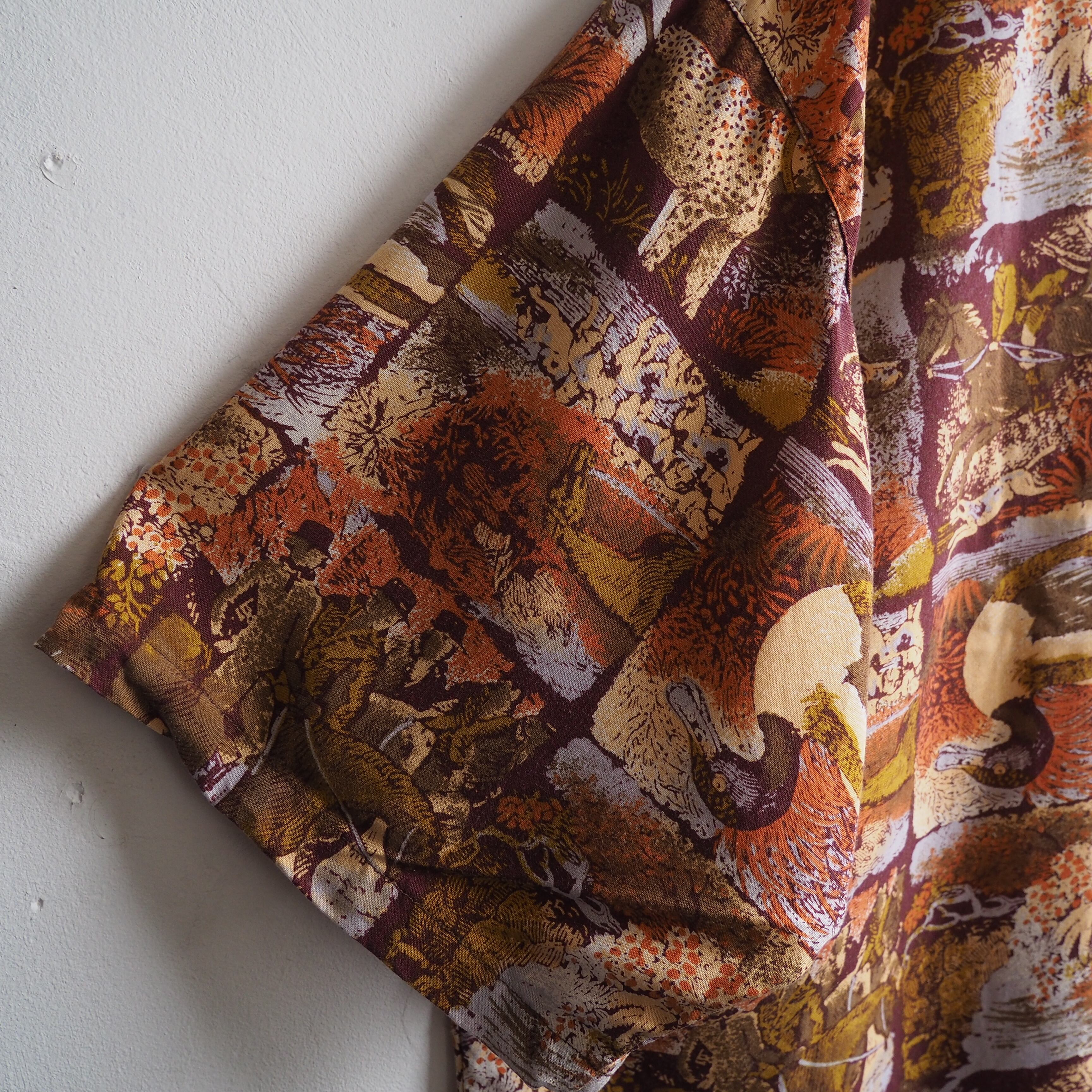 1980 - 90s Modern rétro Art full pattern Design vintage pull over rayon shirt