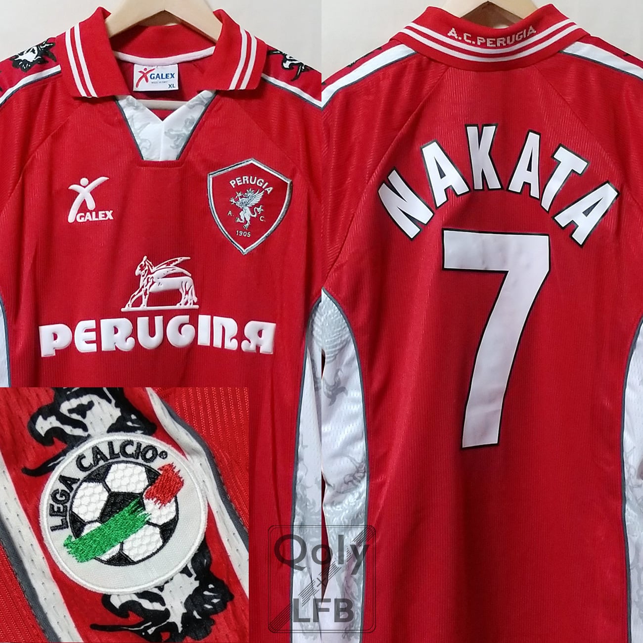 ペルージャ 1999-2000 Galex ホーム半袖 ユニフォーム #7 NAKATA