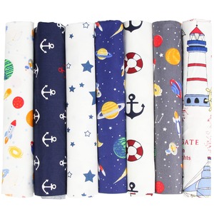 【特価処分】siawadeky パッチワーク布 7枚セット 生地 綿 カットクロス 可愛い はぎれ 布セット 子供向け 惑星プリント 縫う手作り DIY 裁縫 ハンドメイド 手芸素材 給食袋 ポーチ 50*50cm