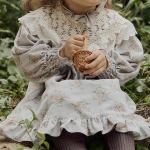 春レトロ花柄レースカラーワンピース2色