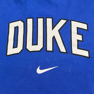 【NIKE】カレッジロゴ DUKE デューク大学 ロンT ロングTシャツ 長袖Tシャツ ロゴ プリント スウッシュ X-LARGE ビッグサイズ ブルー ナイキ US古着