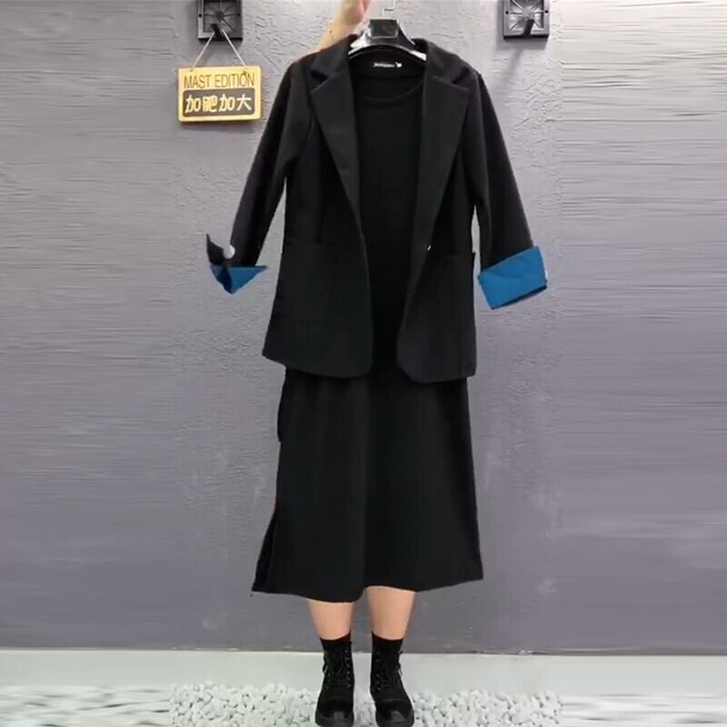 スカート ジャケット ドレス 大きめサイズ ミックスインファッション20155058181