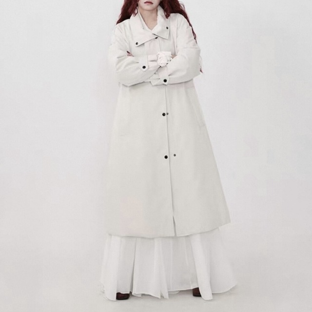 2way collar belted long coat【2color】 C1443