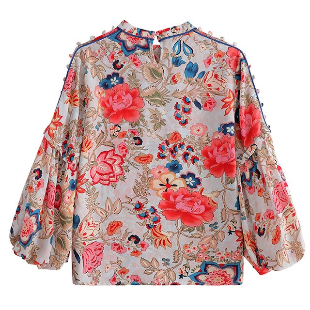 S/M/L/XL レディース トップス ランタン袖 ボリューム袖 エレガント 総 