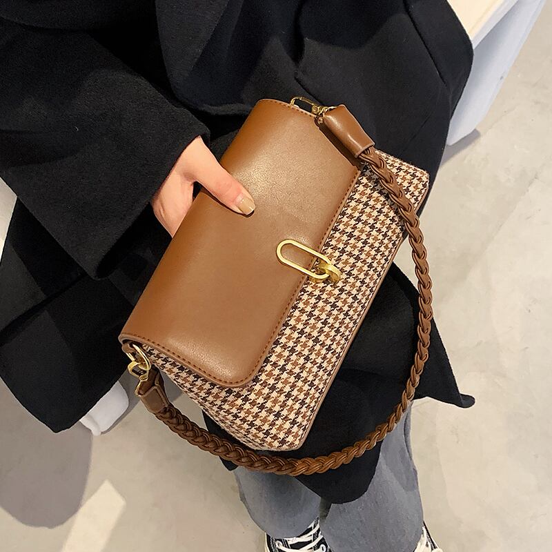 レッドスタイルオータムウィンタースタンダードシングル レトロ 秋物 冬物 スクウェア メッセンジャーバッグ 手作りハンドバック41157756240