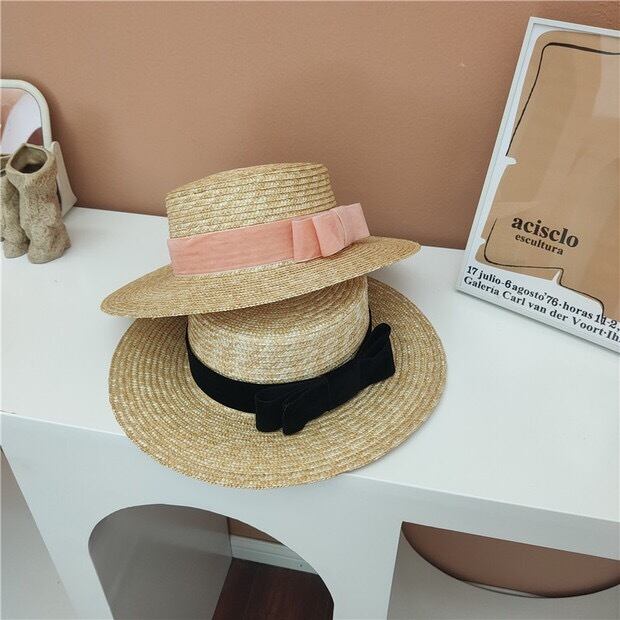 新品未使用】ピンクハウス ロゴプリントリボン使い 麦わら帽子/2024年 春