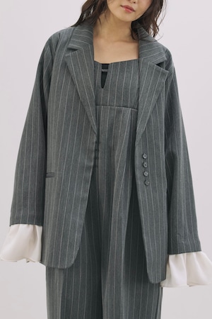 AM610204 2way frill herringbone jacket【set up可】