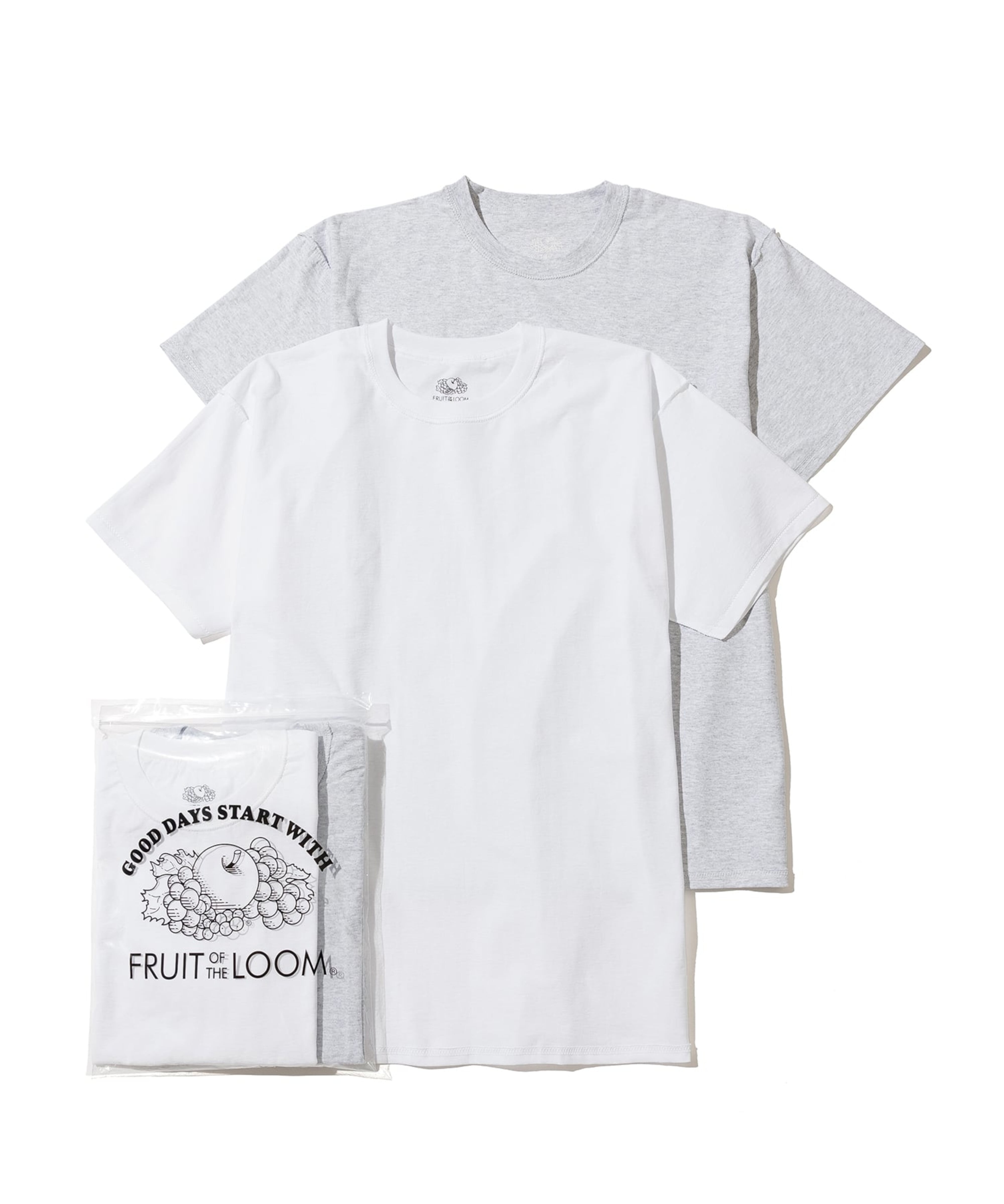 UNUSED / US2025 FRUIT OF THE LOOM x UNUSED PAC T-SHIRT (WHITE&GRAY