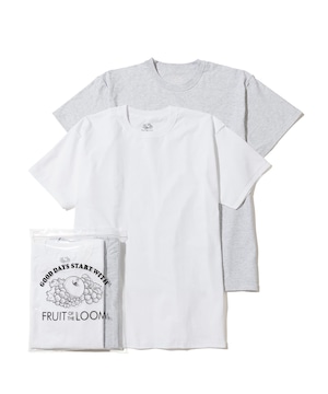 UNUSED / US2025 FRUIT OF THE LOOM x UNUSED PAC T-SHIRT (WHITE&GRAY)