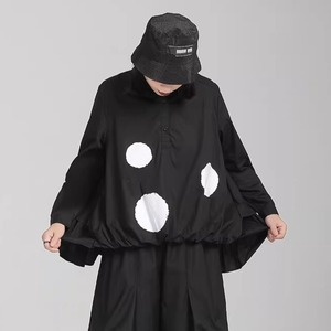 Dot Drawstring Hem Top / ドット ドローストリング ヘム トップス