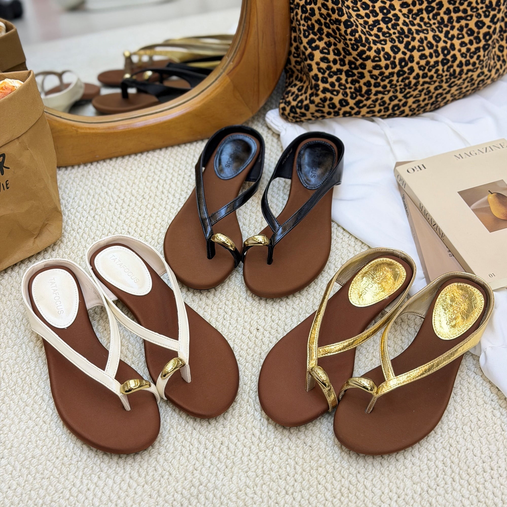 metal tongs flat sandal k-0167