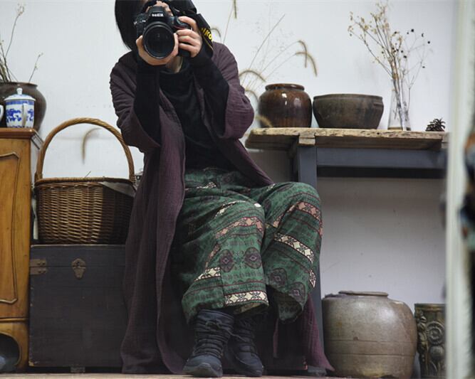 スタイルロングショートスタンダードカーディガンコート コットン レトロ Yiranxuaディースワード68699850711