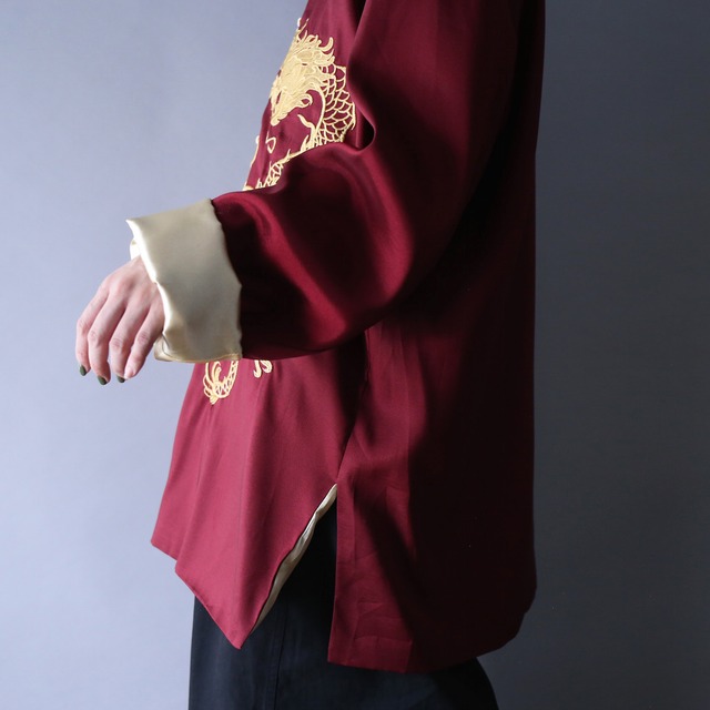"刺繍×龍" XXL over silhouette china shirt shirt jacket