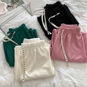 4color / ワッフル調ロゴ紐バンディングパンツ