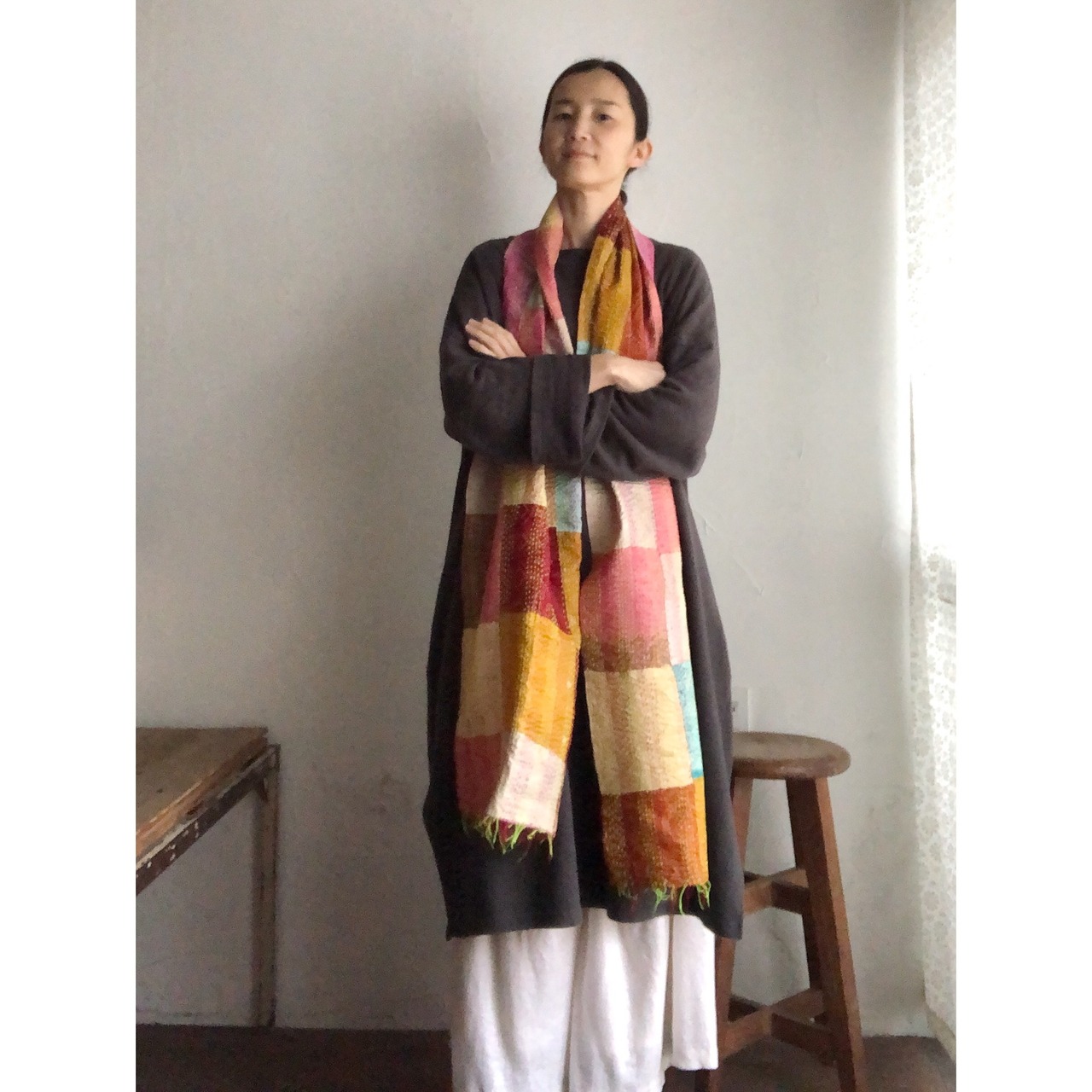 リサイクルサリーのカンタショール パッチワーク小05 インドの手仕事布 Mulaセレクト