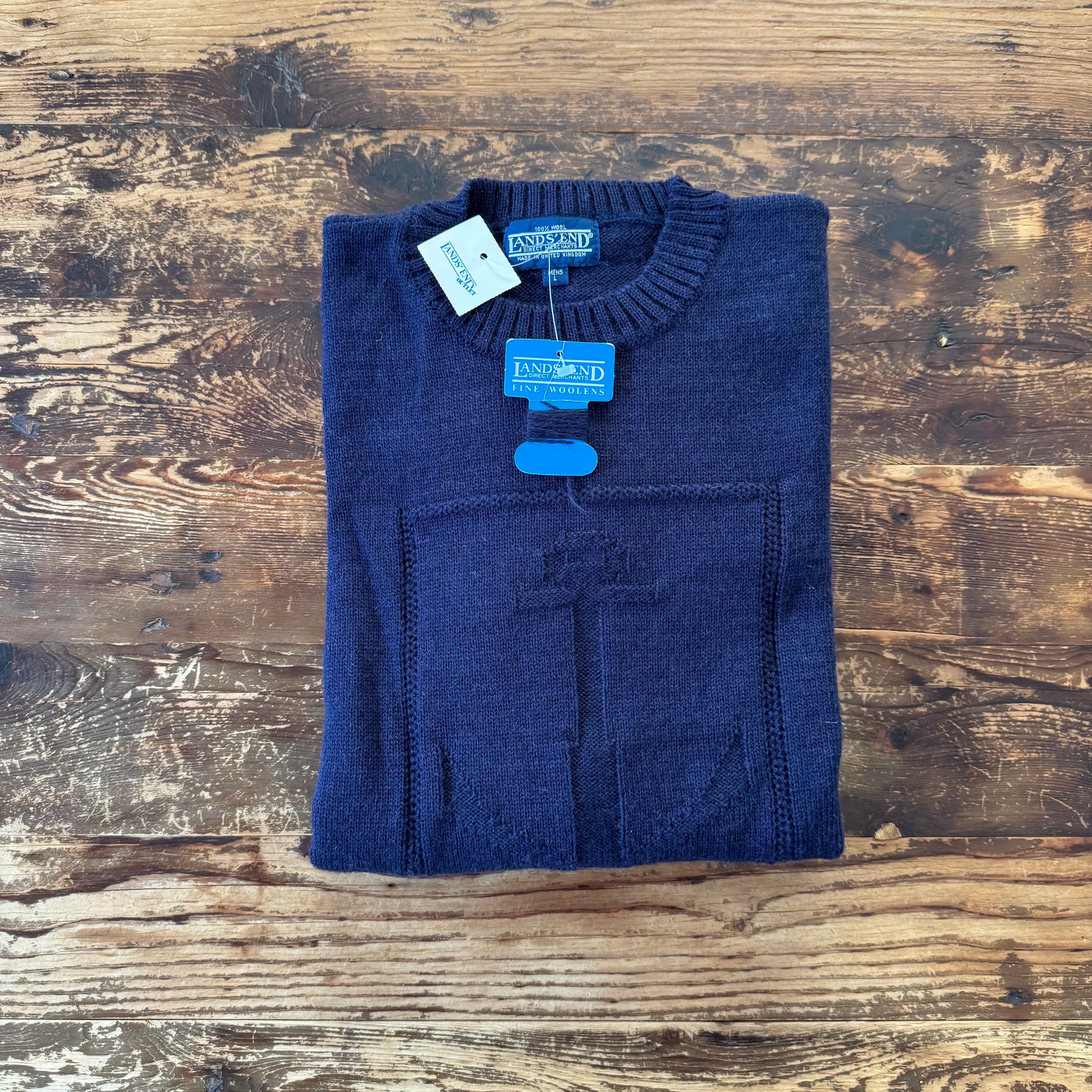 Vintage Deadstock "Lands' End" Fisherman SWEATER /L