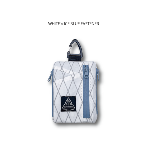 multi pouch (WHITE × ICE BLUE）