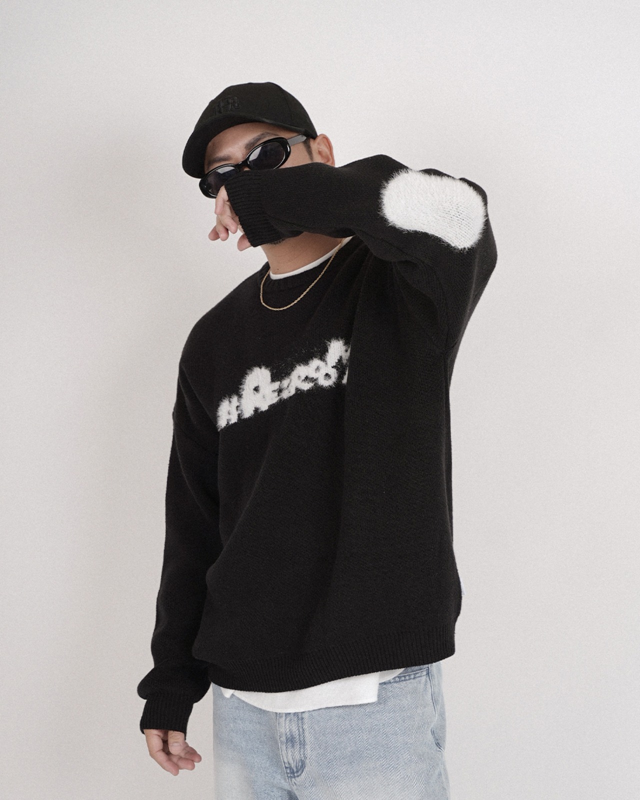 【#Re:room】SHAGGY LOGO CREW KNIT［REK163］