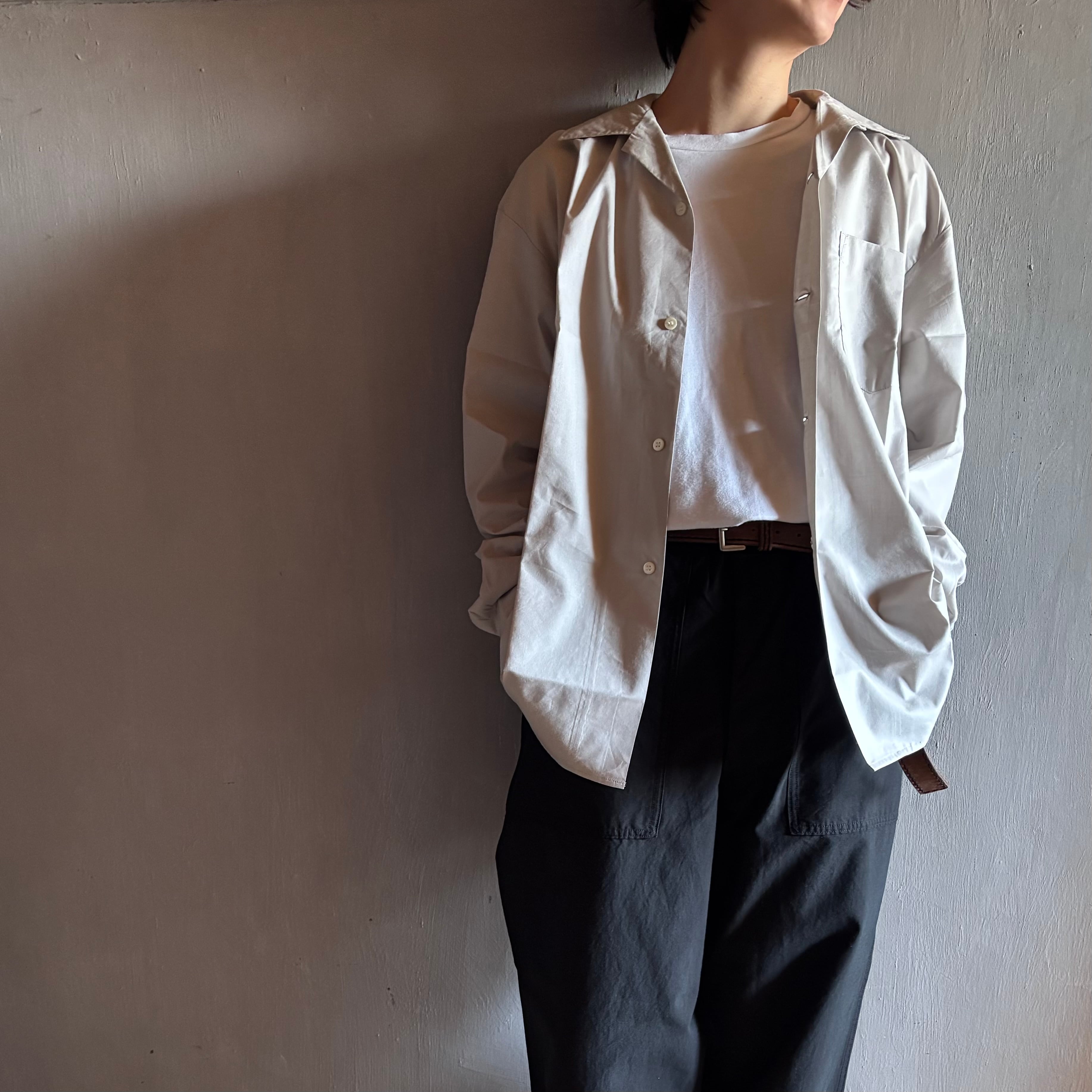 CIOTA｜Open Collar Shirt (Cotton Rayon) , Light Gray | CORNER_122