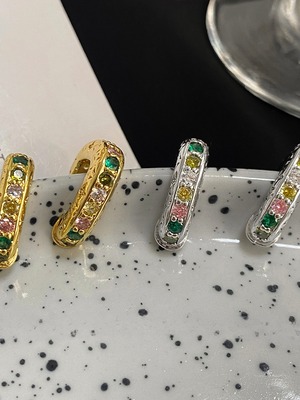 Multi-colored stone pierced  2color [A248]