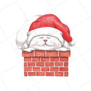 サンタコスプレネコ Tシャツ cat29 ねこ tシャツ おもしろtシャツ 猫  ねこ アニマル ゆるキャラ ネコ好きに