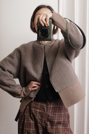 wool river blouson moca beige