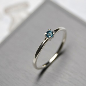 ロンドンブルートパーズ ラウンド3mm シルバープレーンリング 1.5mm幅 鏡面 3号～21号｜W.K.W. LONDON BLUE TOPAZ RD3mm PLANE RING 1.5 sv mirror｜FA-449