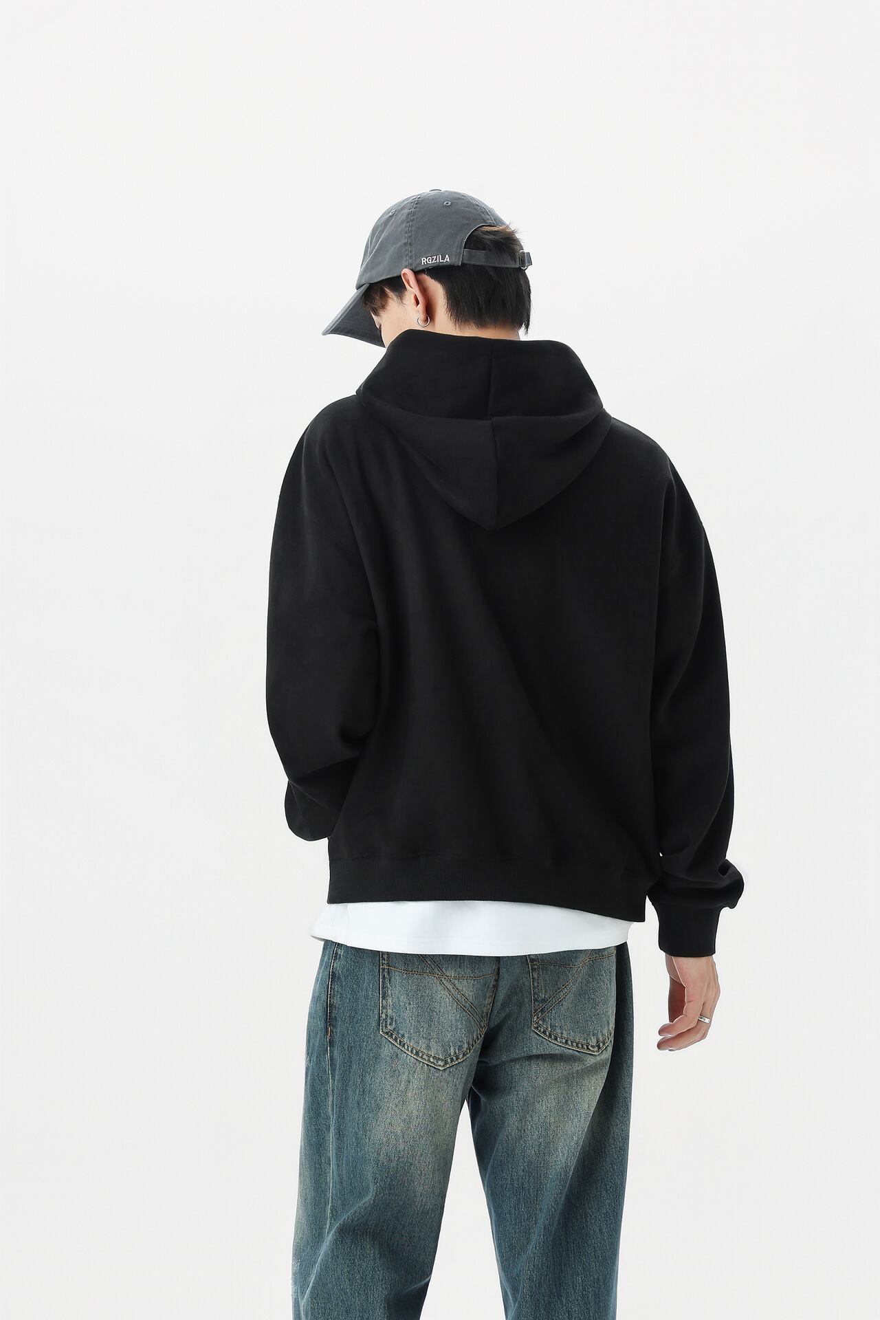 即日発送‼️elev ブラック ジップパーカー M ジッパー付きパーカー el1461 | elev fashion store
