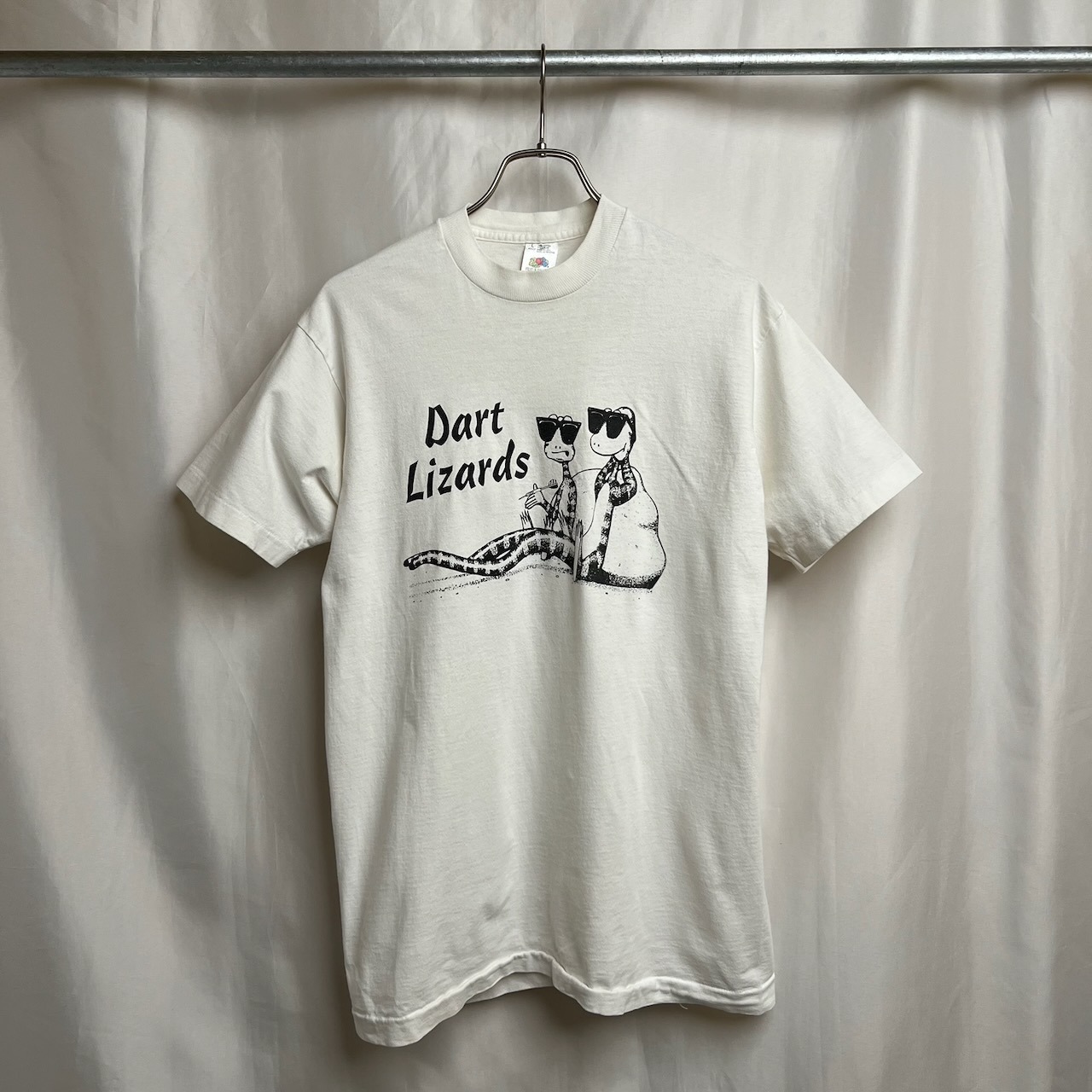 90s USA アニマル トカゲ パロディ シングルステッチ 両面プリント Tシャツ L