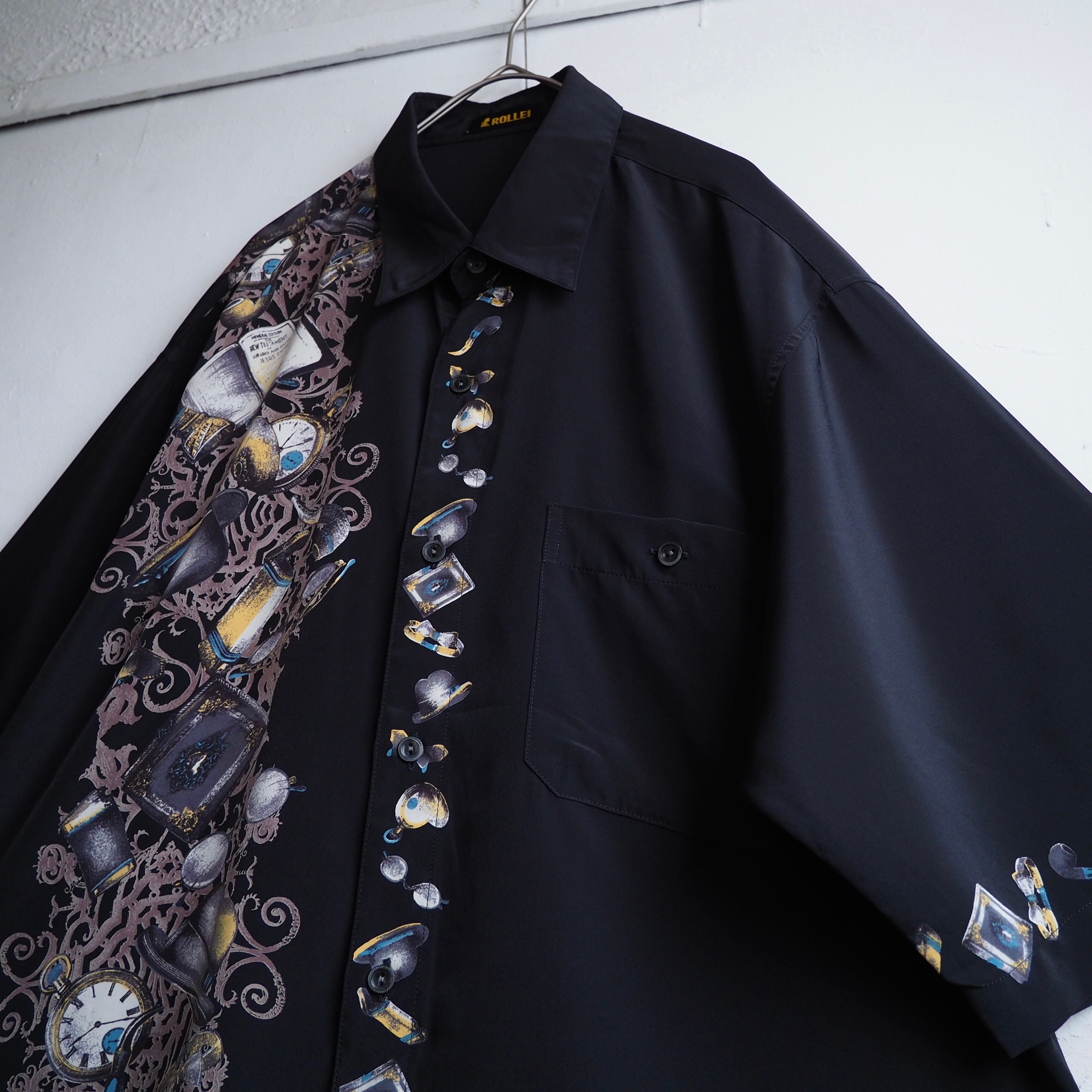 1990s Modern luxury retro art Design vintage Drape loose shirt