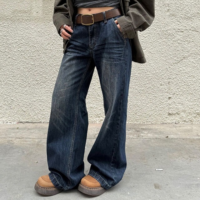 フェードウォッシュワイドラインデニムパンツ 1col   R01806