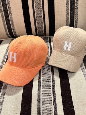 Hロゴキャップ帽［Color:ネオンオレンジ,ベージュ］
