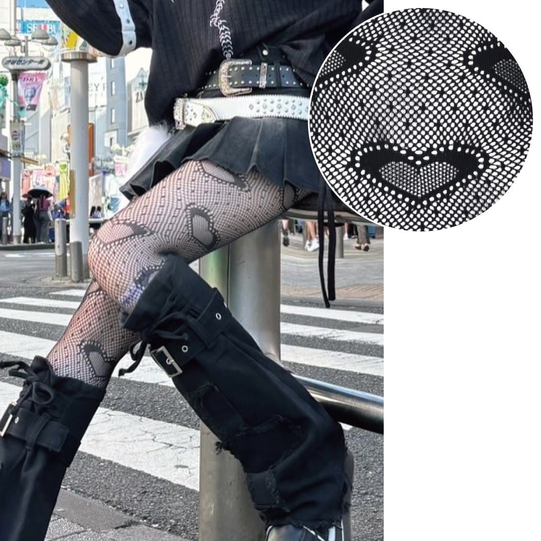 ハート柄 網タイツ | VOLCAN&APHRODITE