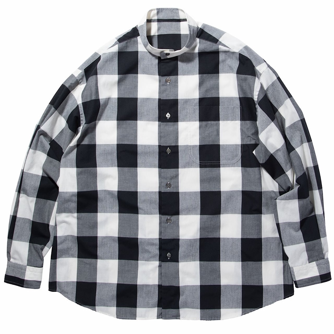 BLOCK CHECK STAND COLLAR SHIRT | 【OFFICIAL】PORTER CLASSIC ONLINE SHOP