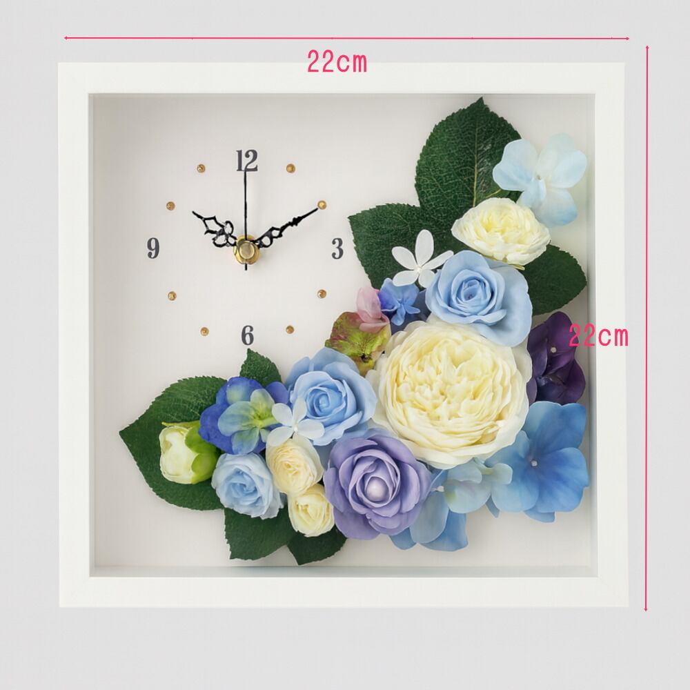 ◇花時計 【BOX FLOWER ブルーミングタイム】タイプB・ブルー 置時計