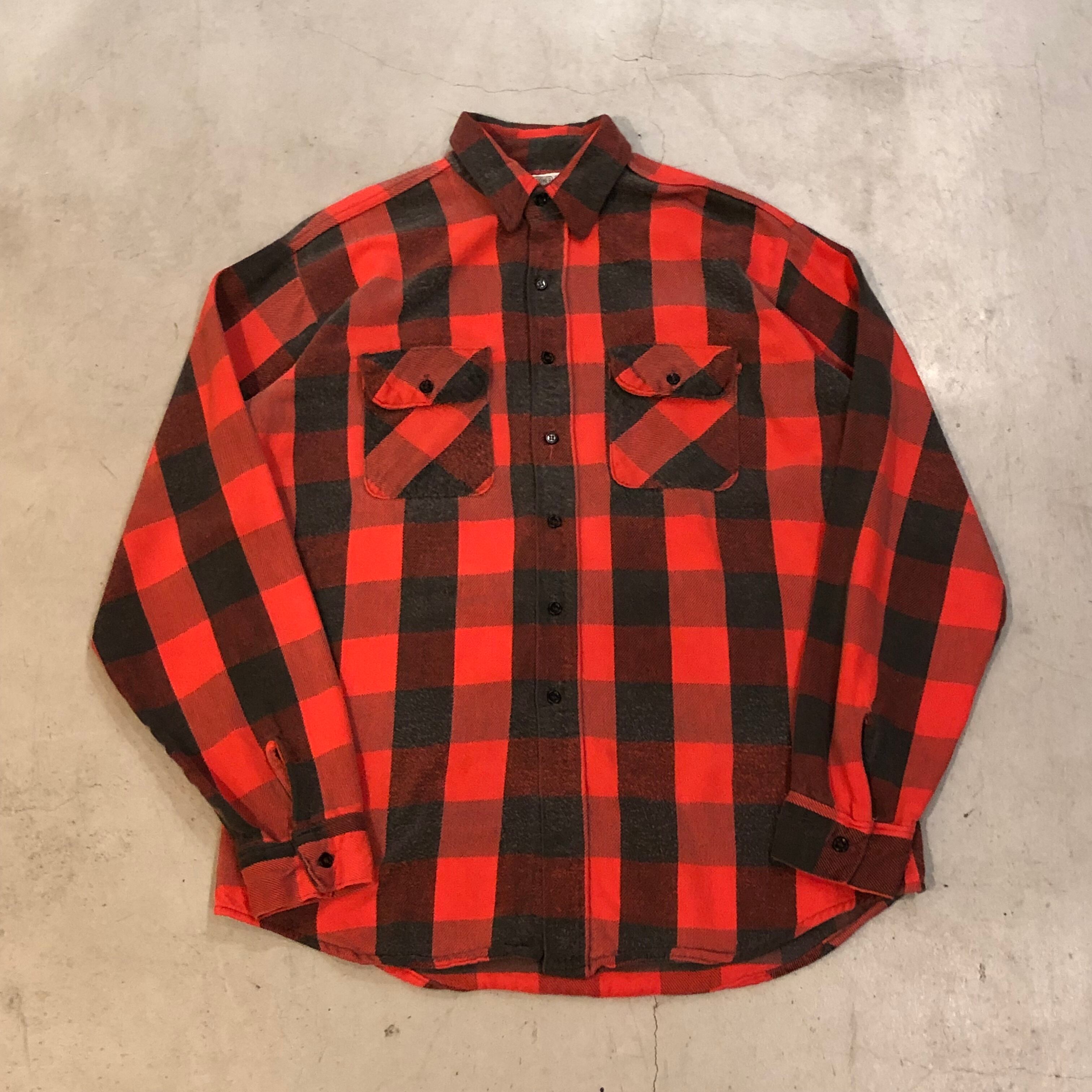 80s FIVE BROTHER buffalo check heavy flannel shirt【高円寺店