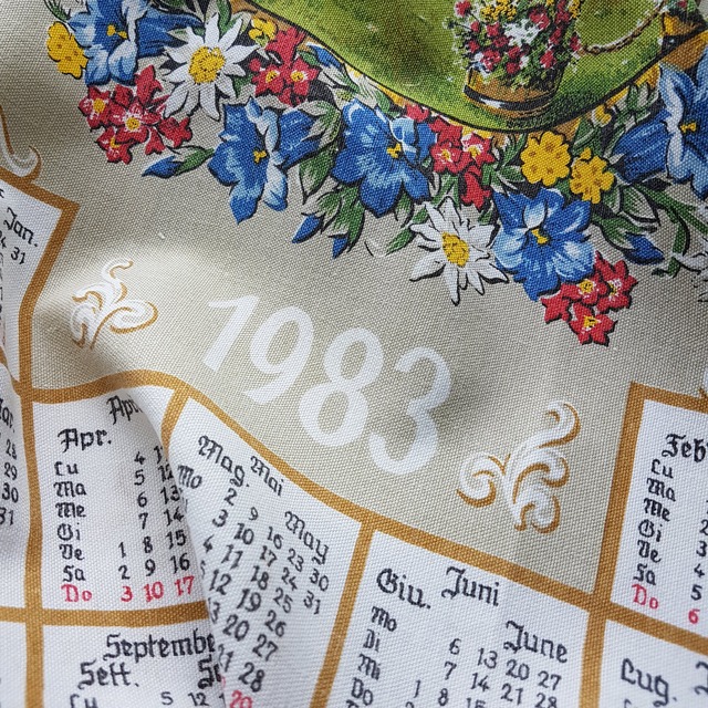 布製カレンダー [Edelweiss] 1983年度 (pot-134)