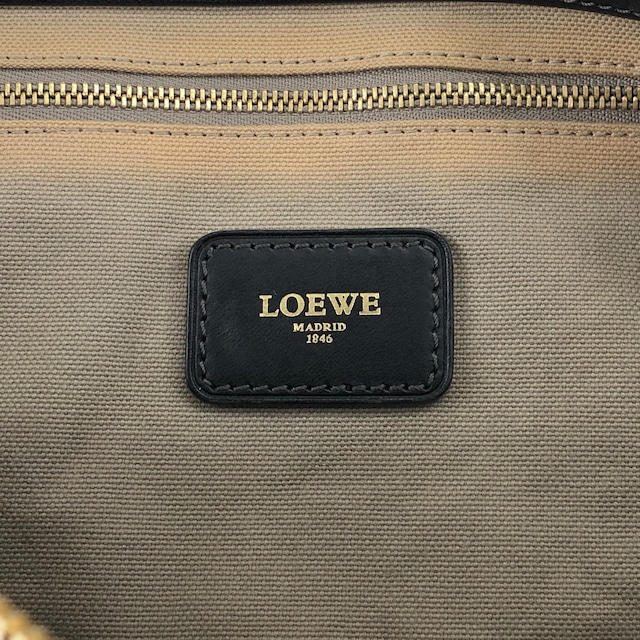 LOEWE ロエベ ハンドバッグ グレー アナグラム PVC レザー ミニボストン vintage ヴィンテージ オールド hp67iy