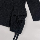 JURGEN LEHL ヨーガンレール ポケット デザイン ウール ニット セーター M/ダークグレー レディース