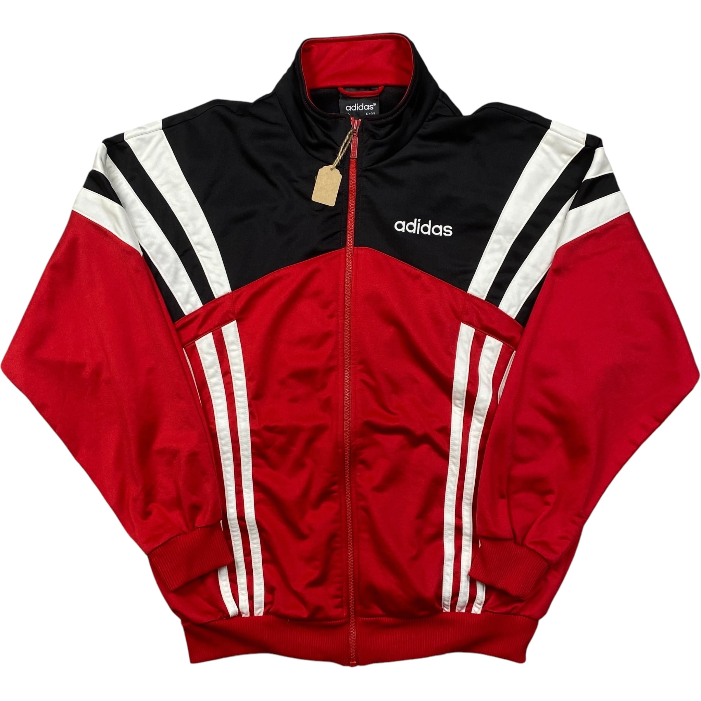 《L》 adidas アディダス トラックジャケット レッド ブラック 90年代〜 No.4306