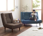 ソファー ハイバックコイルソファ ファブリック Lynette リネット ローソファー 2P