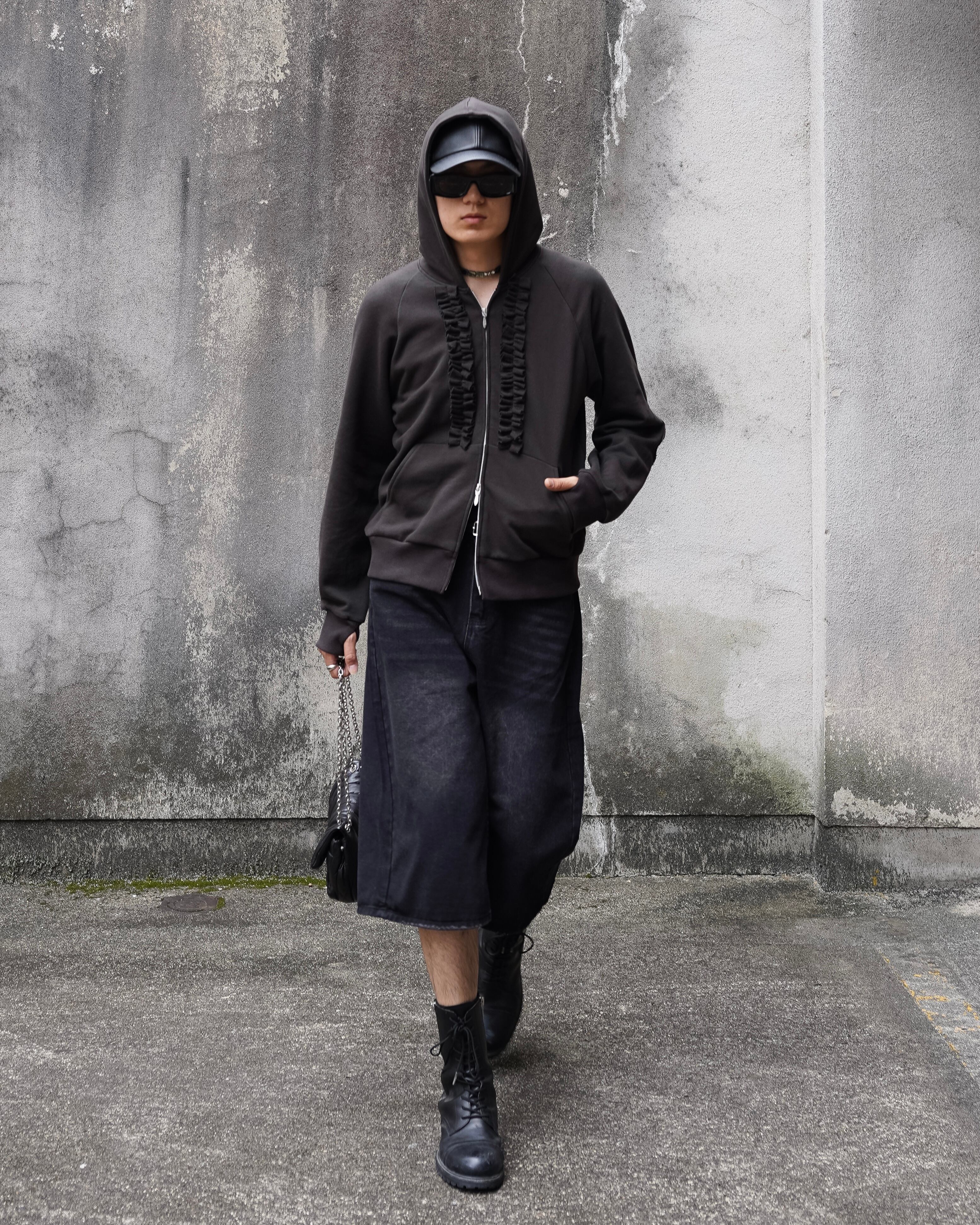 HYPE-09 double zip frill hoodie | Hype