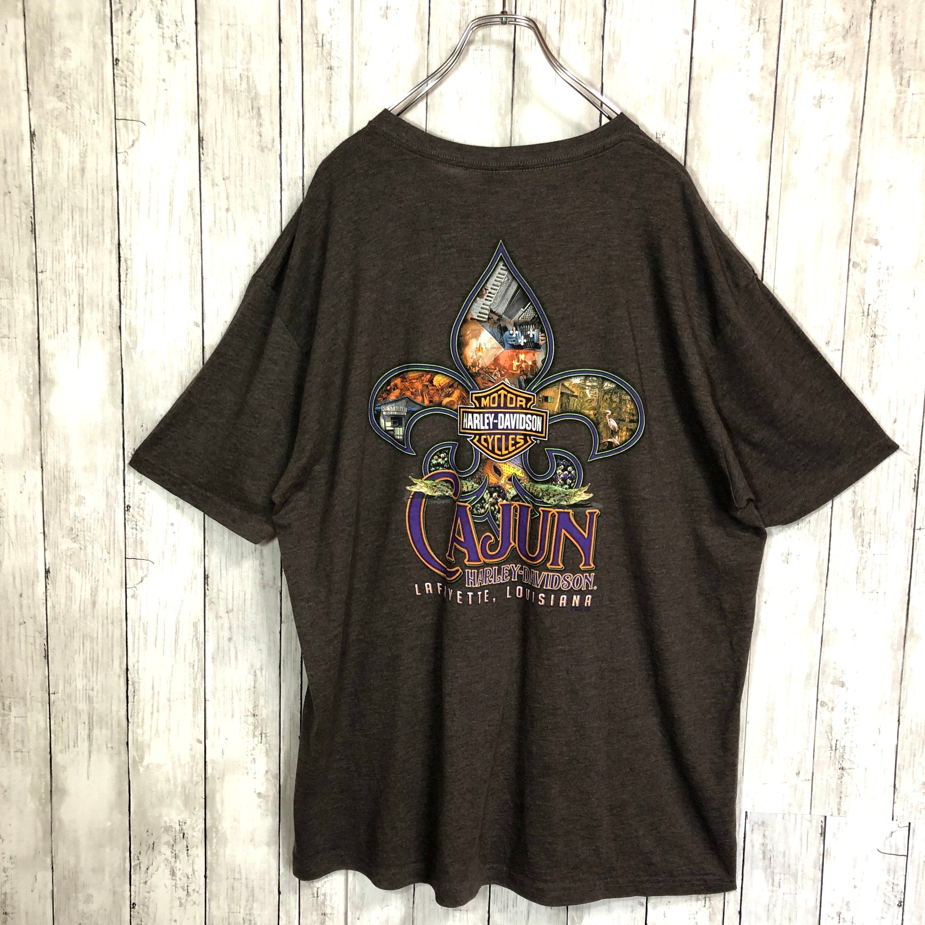 海外古着】ハーレーダビッドソン ディーラー半袖Tシャツ CAJUNロゴ