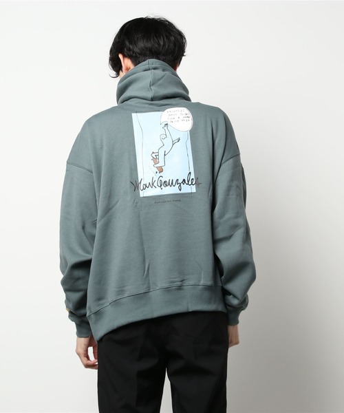 MARK GONZALES (マークゴンザレス) ビッグシルエット プリント スウエット パーカー グリーン 2G7-61330