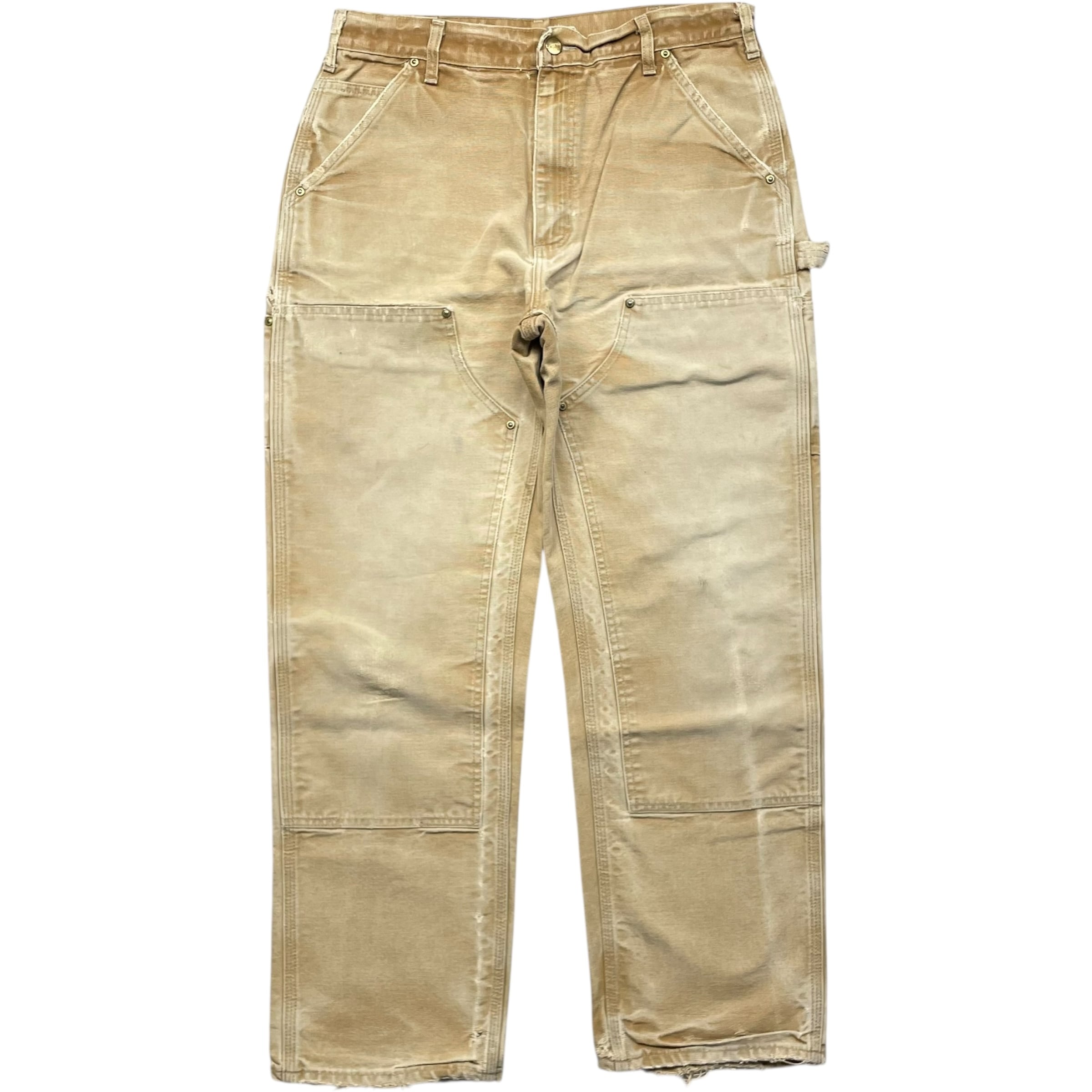《実寸 W33L29》 Carhartt カーハート ダブルニー ペインターパンツ ワークパンツ フェード ブラウン USA製 no.9600