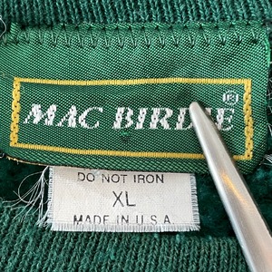 【MAC BIRDIE】90s USA製 スウェット トレーナー ゴルフ スウィング 刺繍 ディープグリーン XL オーバーサイズ US古着