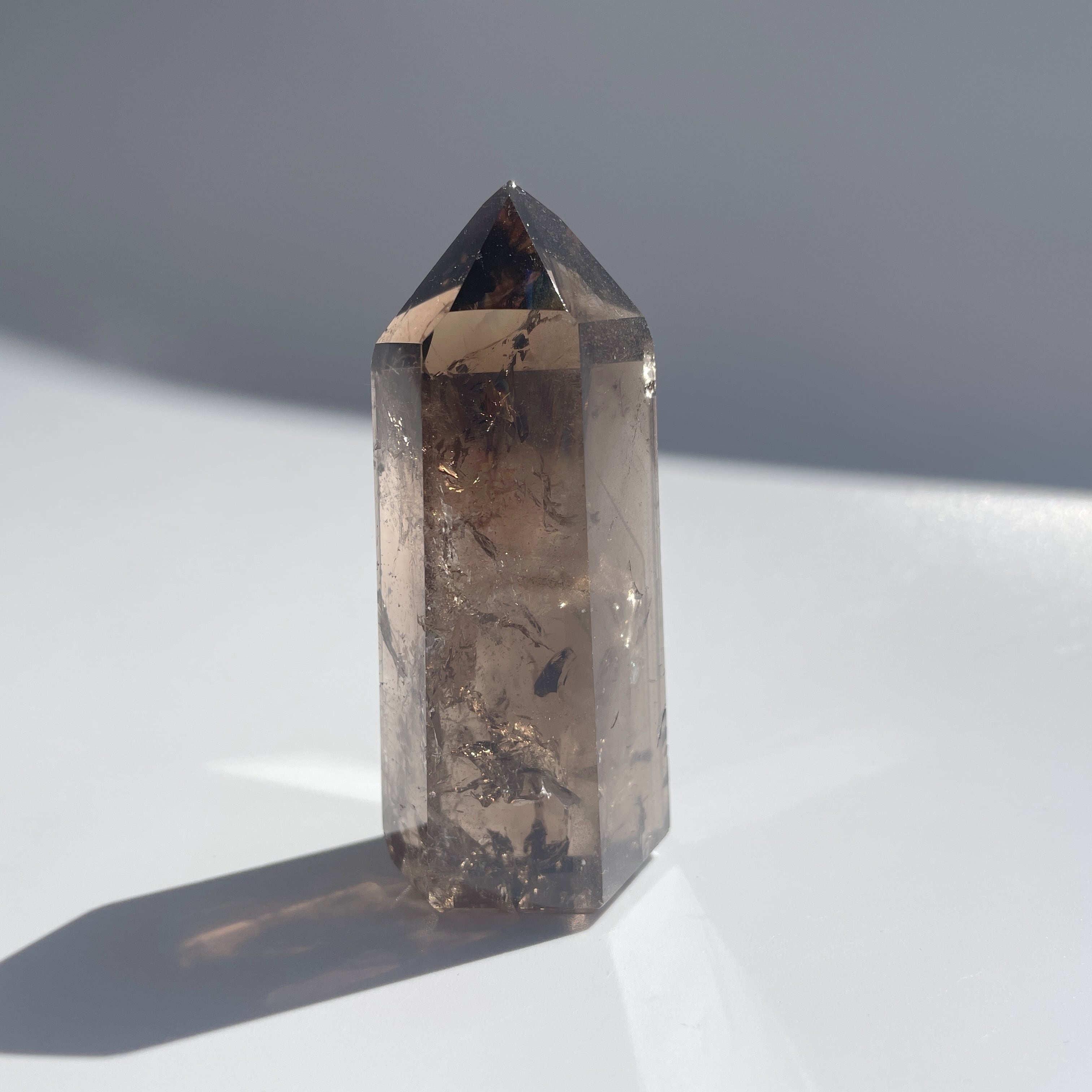 虹入り◎スモーキークォーツ タワー27◇Smoky quartz Tower◇天然石