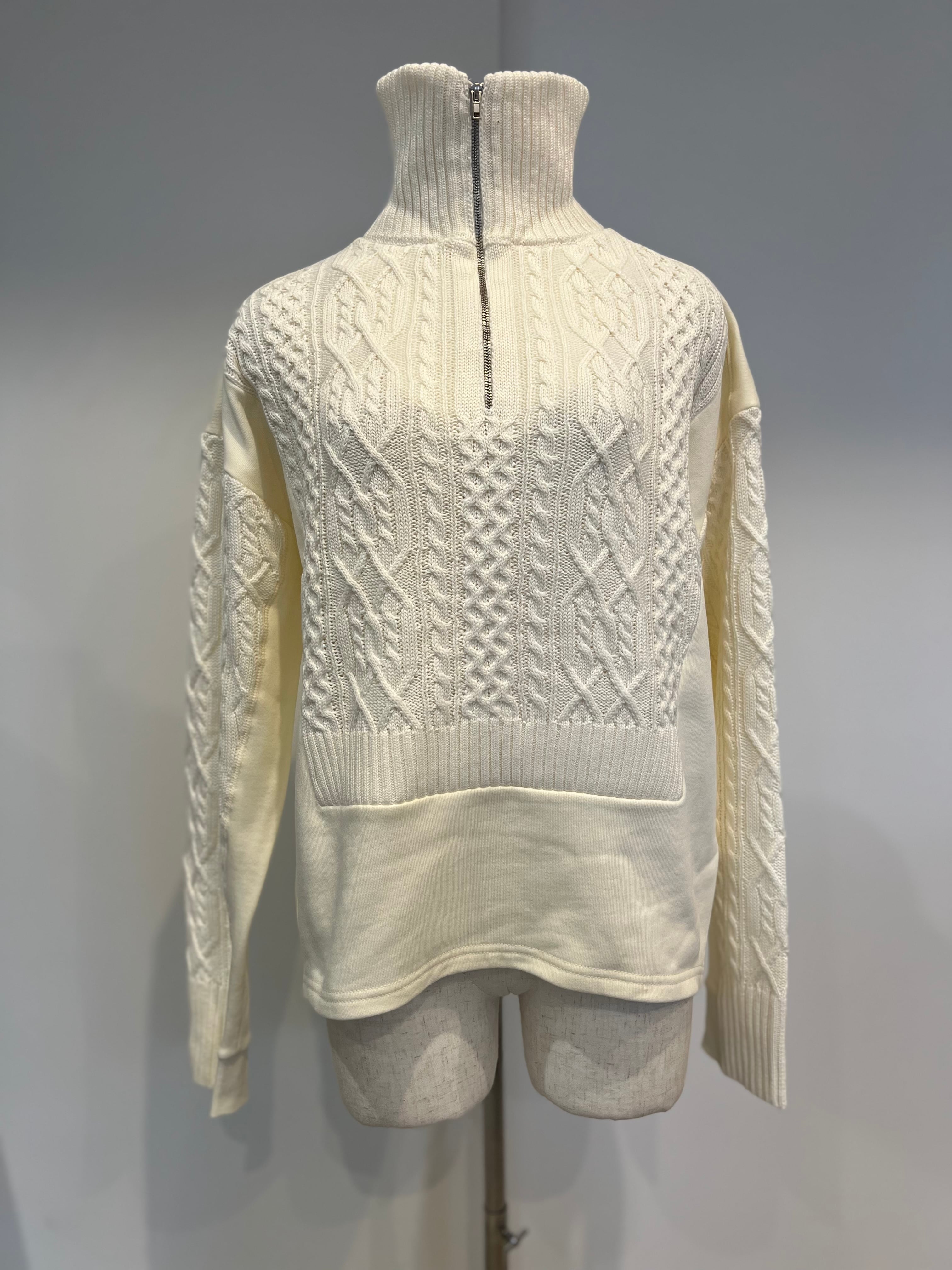 【SELECT】スウェット×ニット　ハーフZIP プルオーバー