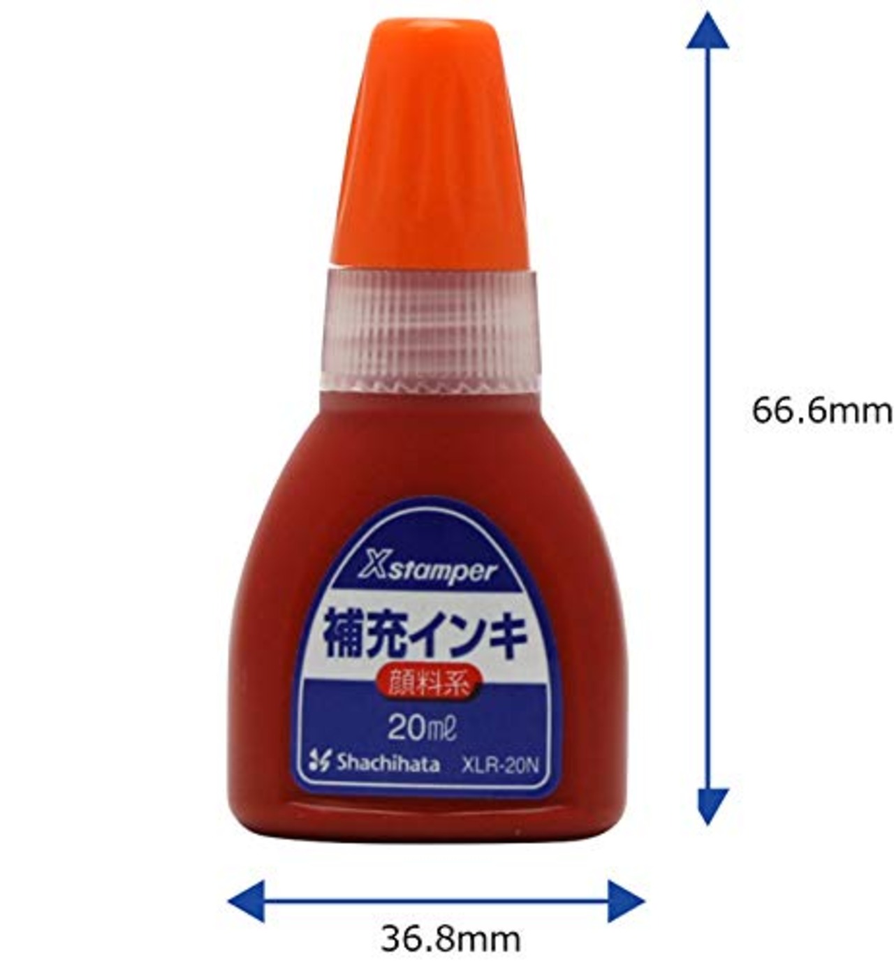 シャチハタ Xスタンパー 補充インク 顔料系 XLR-20N 20ml 朱色